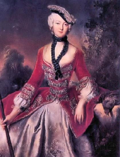 antoine pesne Portrait of Sophie Marie Grafin Voss Norge oil painting art